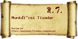 Munkácsi Tivadar névjegykártya